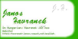 janos havranek business card